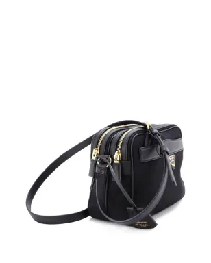 Prada ビンテージ Re-Edition 1978 フロントポケット付き Re-Nylonとサフィアーノレザーのミニショルダーバッグ - ブラック - サムネイル3