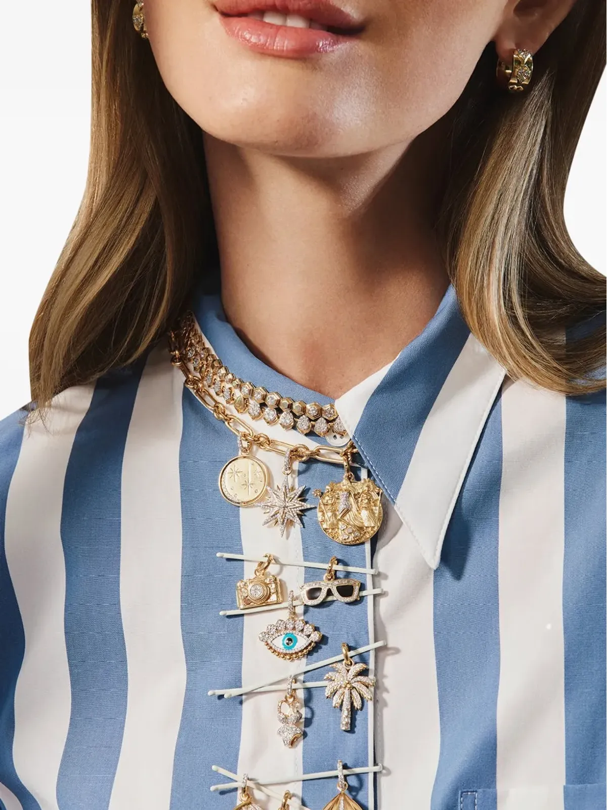 Sara Weinstock 18K イエローゴールド SWペーパークリップネックレス - 画像2