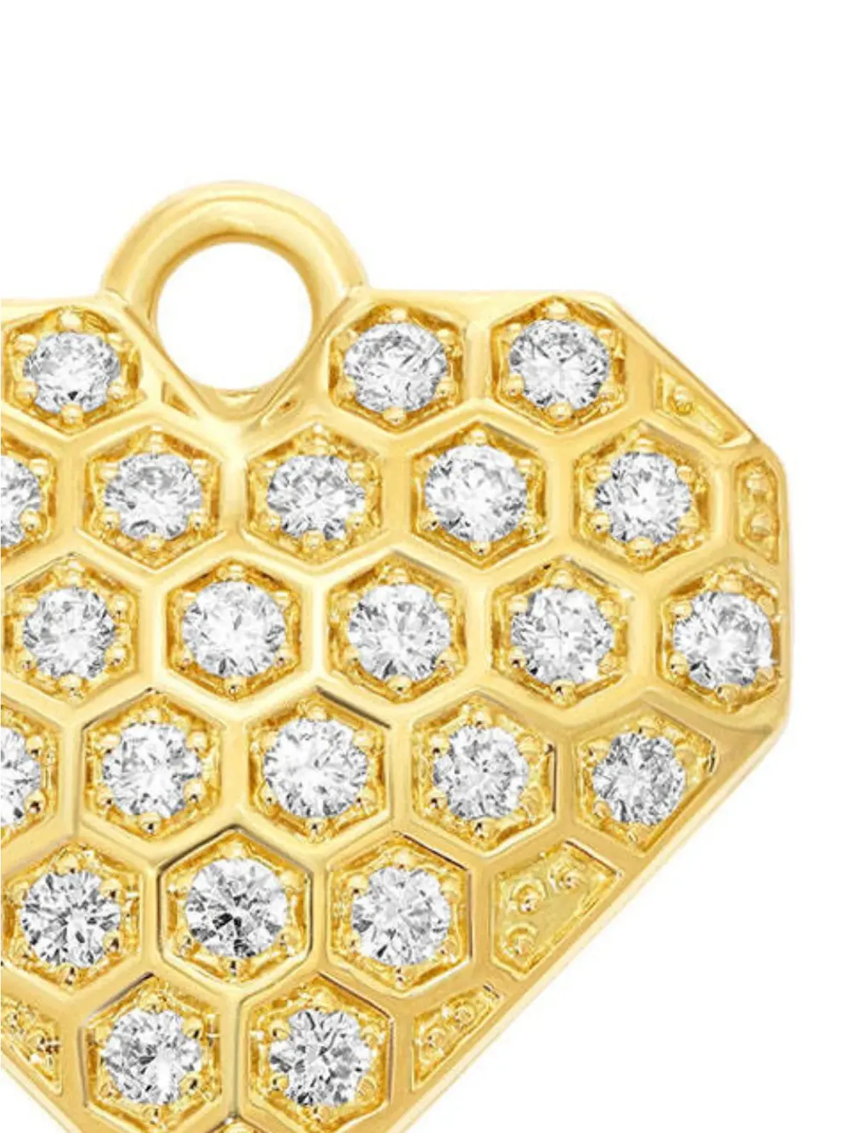 Sara Weinstock 18K イエローゴールド ハートペンダント ダイヤモンドチャーム - 画像2