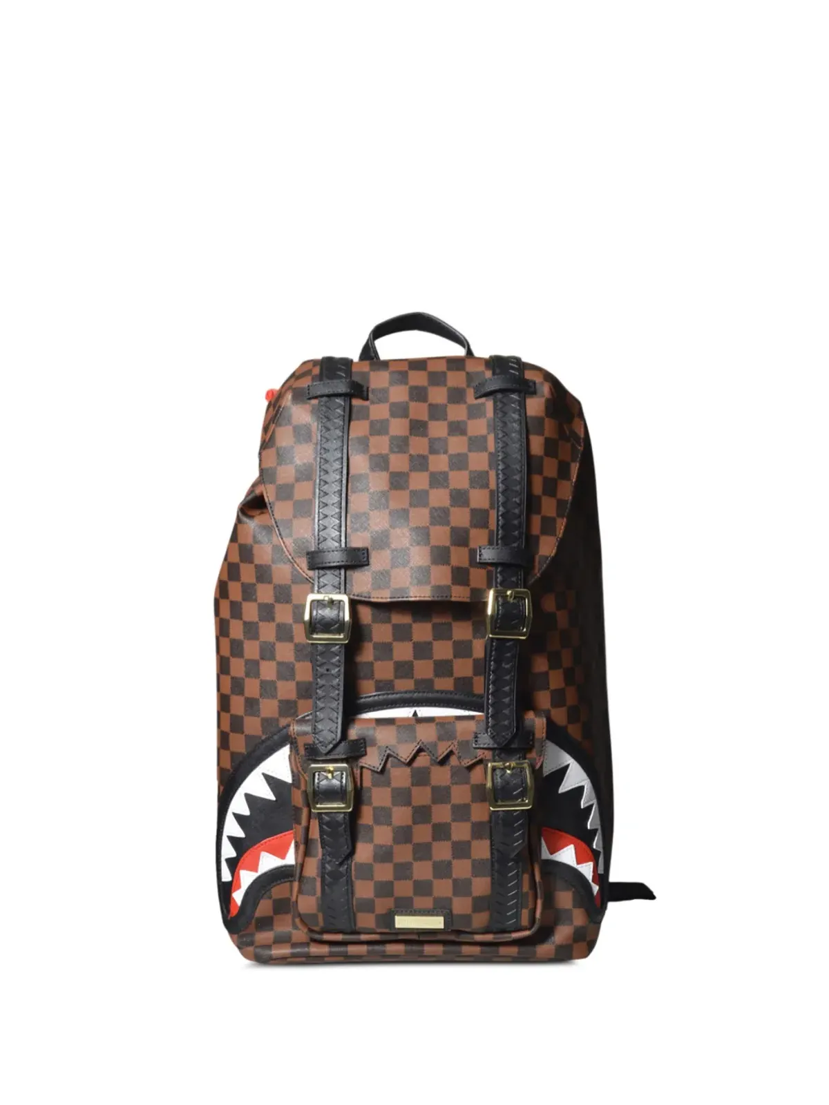 Sprayground チェッカーボードシャークバックパック - ブラウン - 画像1