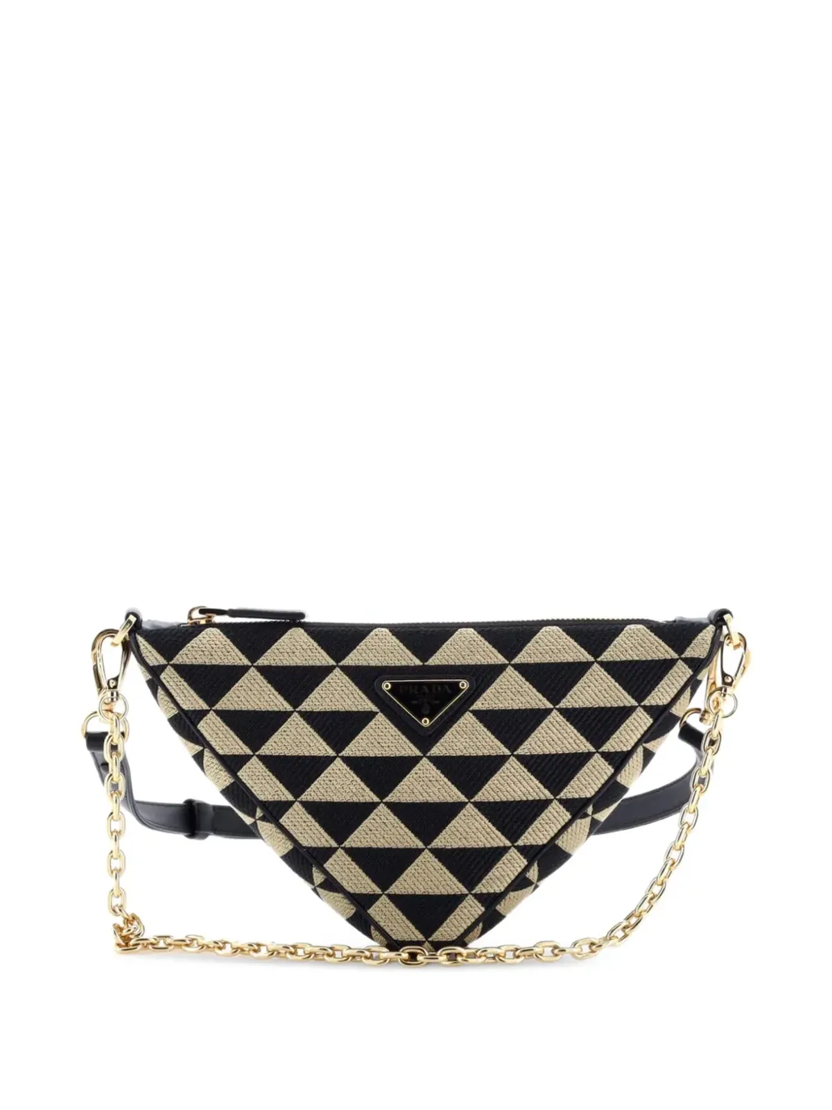 Prada Pre-Owned Symbole Triangle Bag Jacquard ミニショルダーバッグ - ブラウン - 画像4