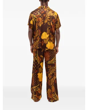 Donde Esteban Veranera ドローストリング花柄パンツ ブラウン - サムネイル5