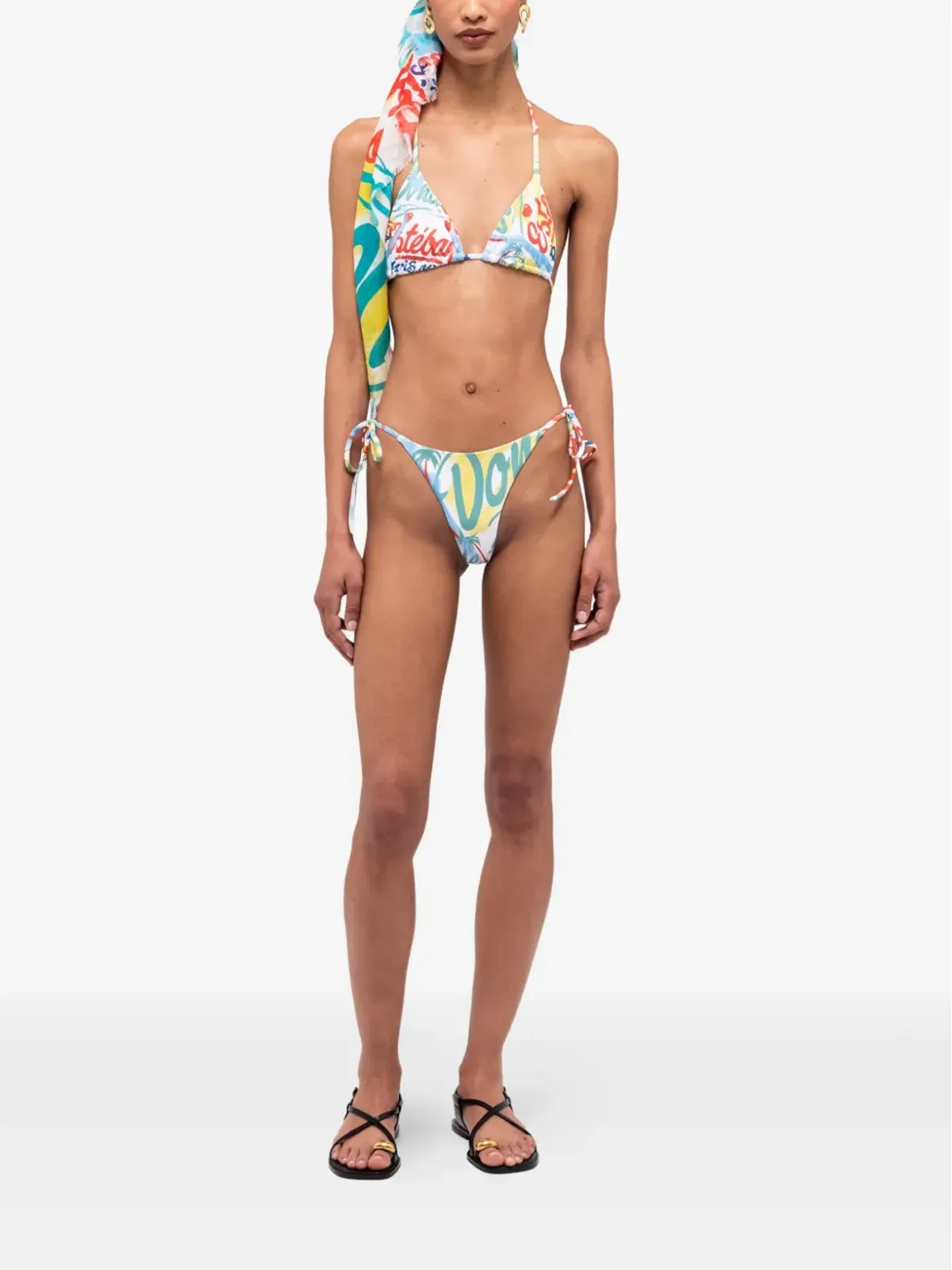 Donde Esteban Bazurtoプリントのタイ付きビキニボトム - 画像2