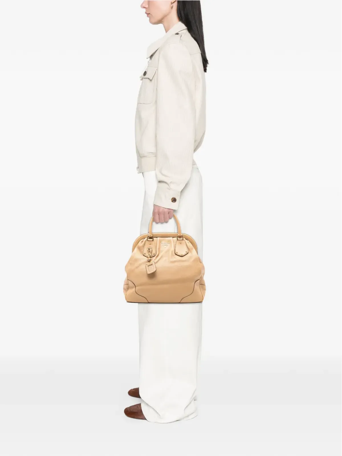 Prada ビンテージ 2000-2013 Cervo Antik Frame ハンドバッグ - ブラウン - 画像2