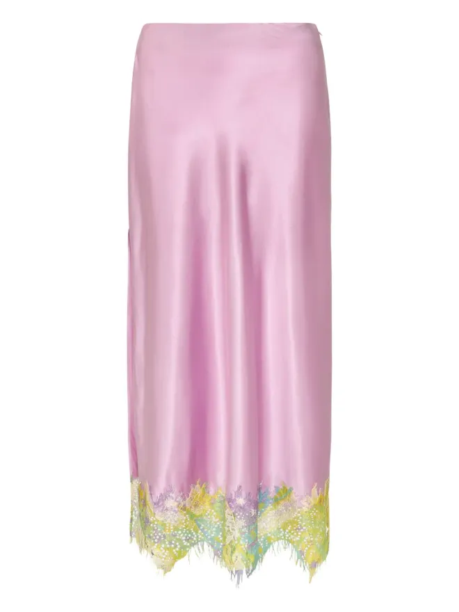 Donde Esteban Donde Esteban リラ サルピコン レースディテール ミディスカート - パープルの商品画像