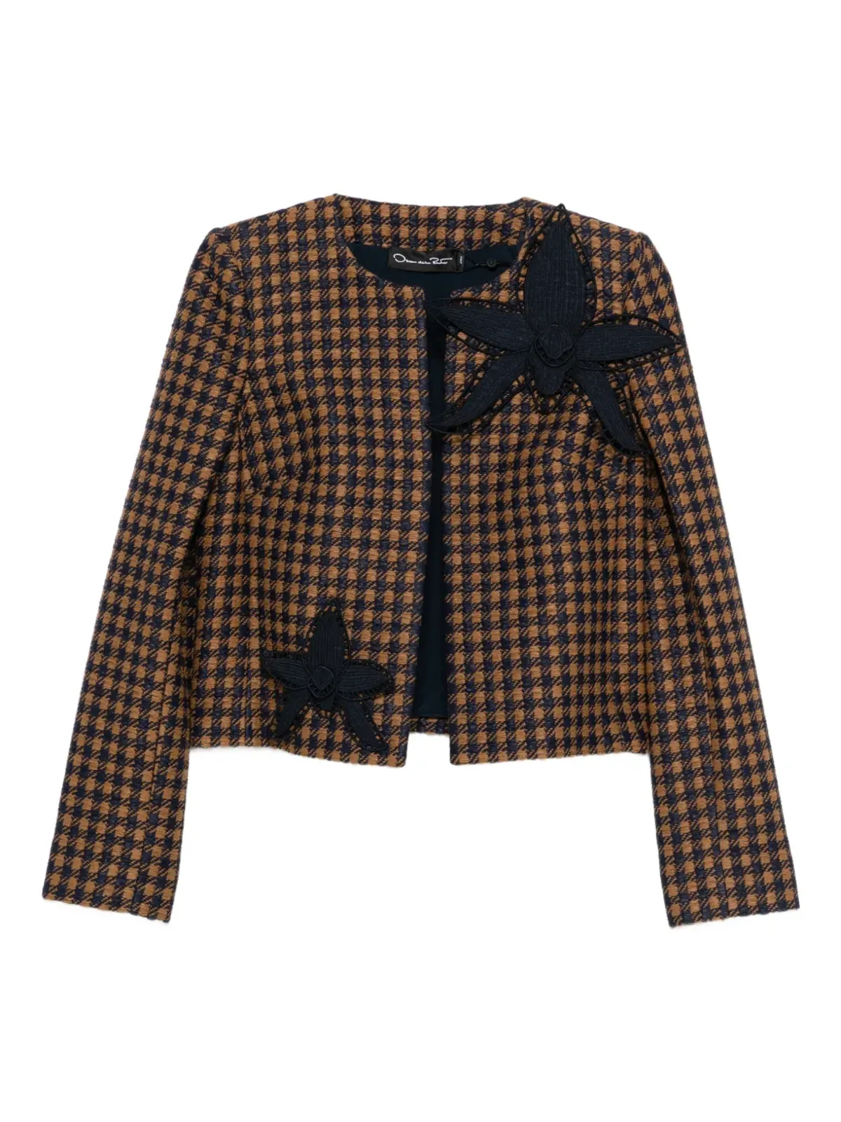 Oscar de la Renta Pre-Owned オーキッド刺繍入りツイードジャケット - 画像1