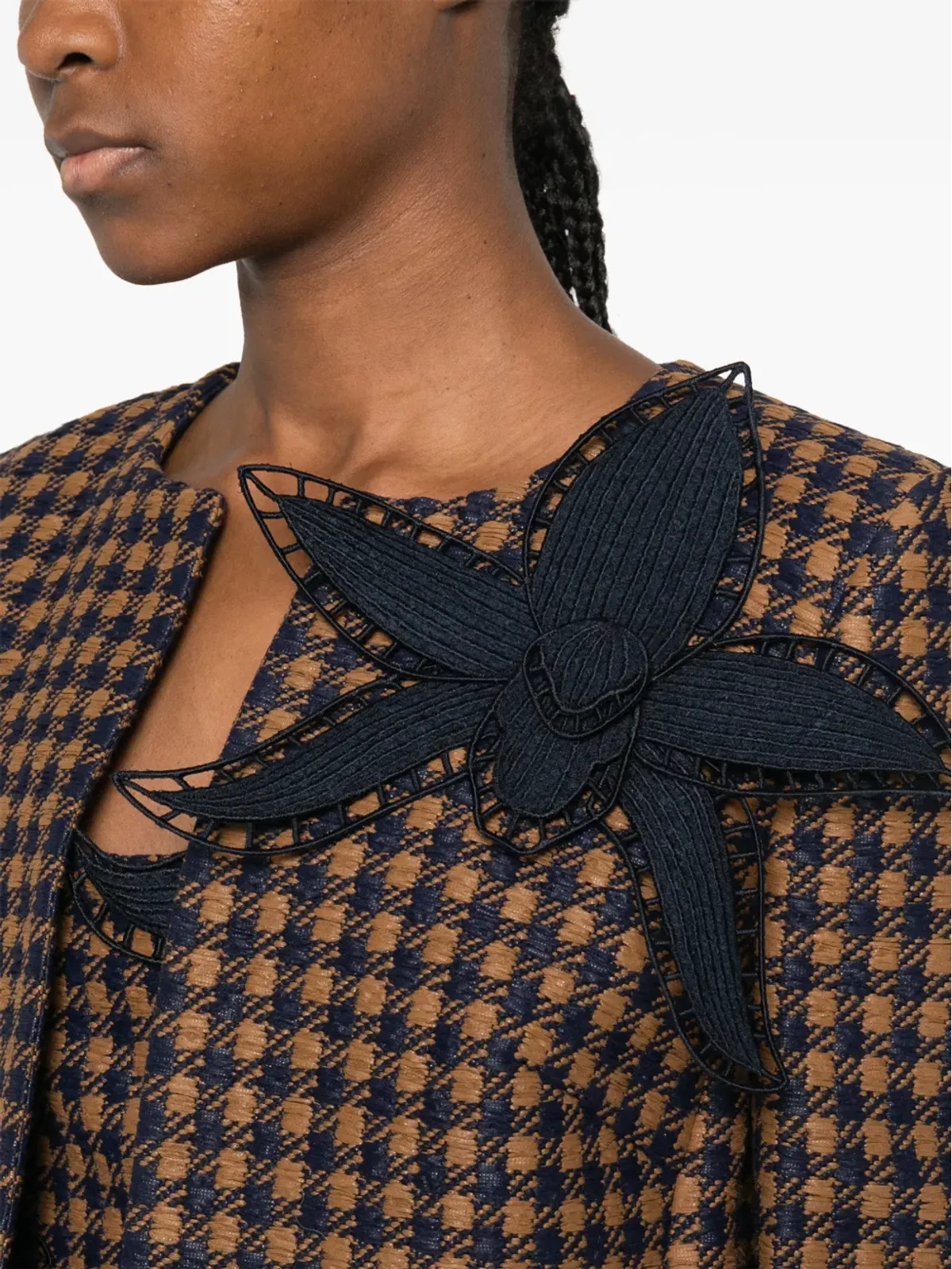 Oscar de la Renta Pre-Owned オーキッド刺繍入りツイードジャケット - 画像5
