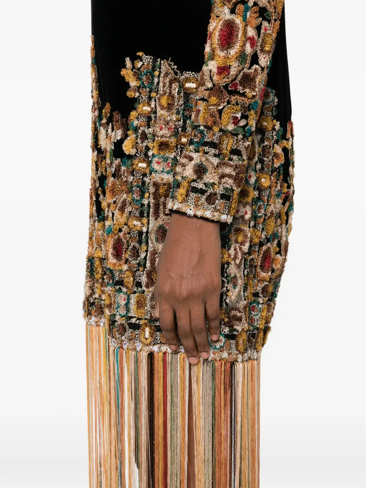 Oscar de la Renta Pre-Owned 刺繍フリンジドレス - 画像5