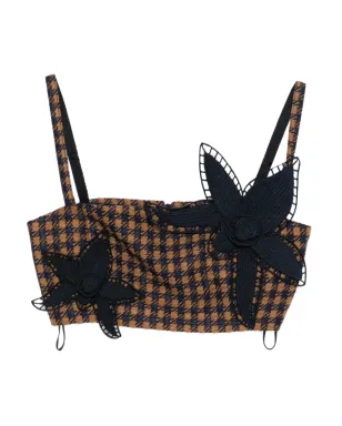 Oscar de la Renta Pre-Owned オーキッド刺繍ツイードトップ - Brown - サムネイル1