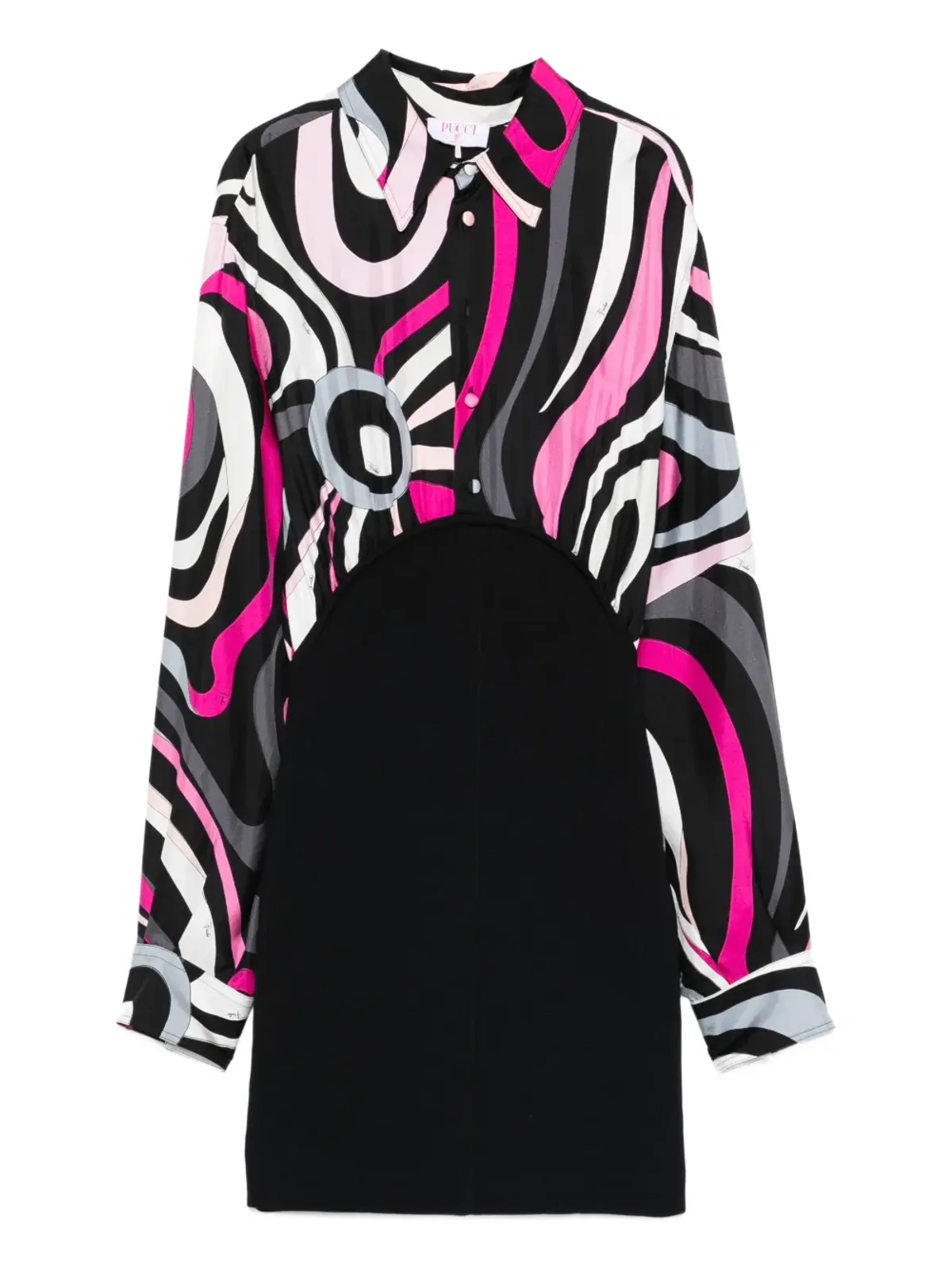 PUCCI Pre-Owned Marmo-print mini dress - Black - 画像1