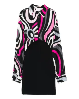 PUCCI Pre-Owned Marmo-print mini dress - Black - サムネイル1
