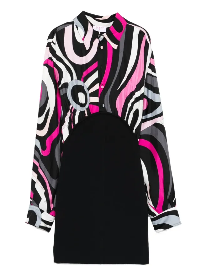 PUCCI Pre-Owned PUCCI Pre-Owned Marmo-print mini dress - Blackの商品画像