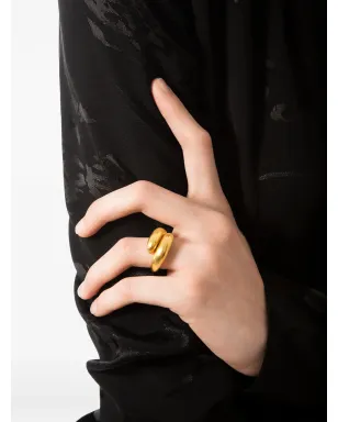 CHRONOS sterling silver twist-detail ring - Gold - サムネイル2