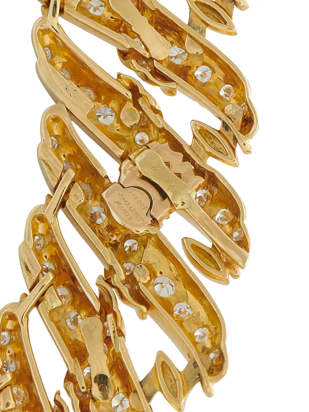 Chaumet 18Kイエローゴールド ダイヤモンド ウェーブ ネックレス - 画像2