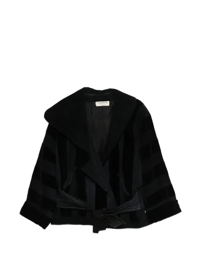 A.N.G.E.L.O. Vintage Cult A.N.G.E.L.O. Vintage Cult 1980年代ストライプ ベルト付きジャケット - ブラックの商品画像