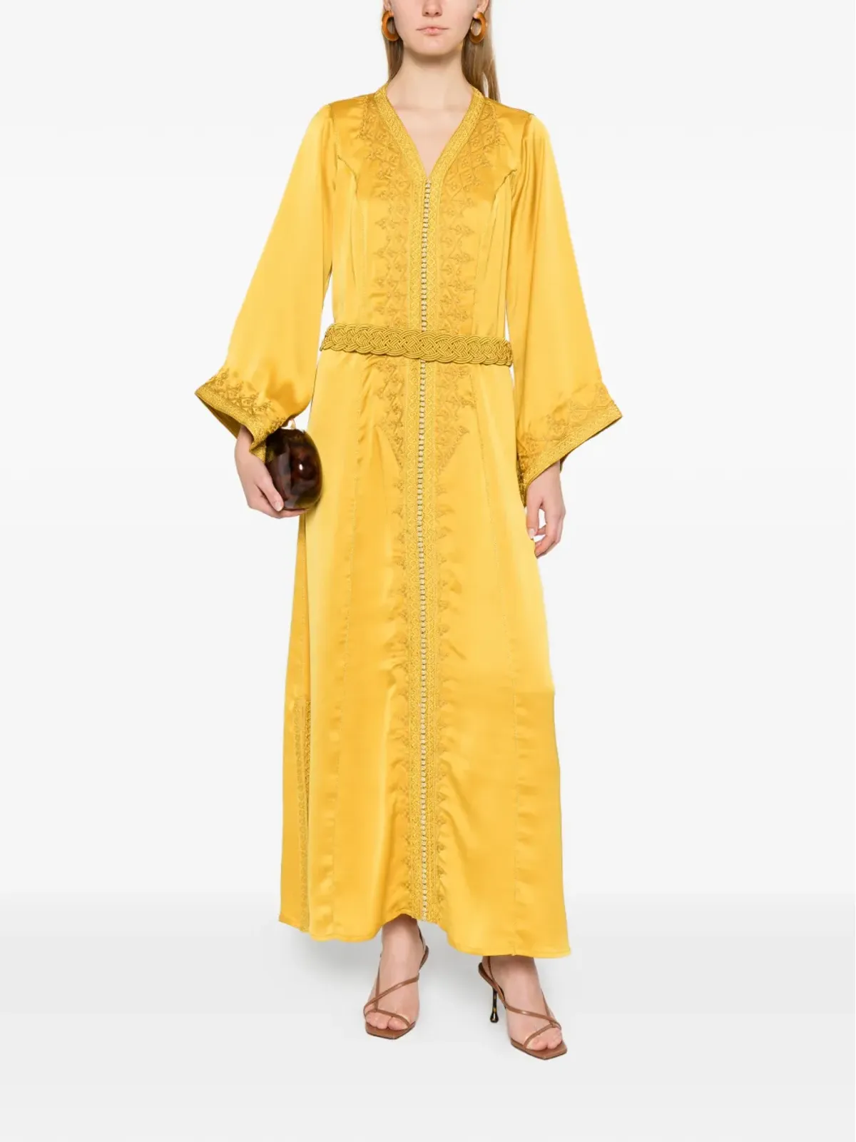 Reem Al Dhaheri 刺繍入りVネックミディカフタン - 画像2