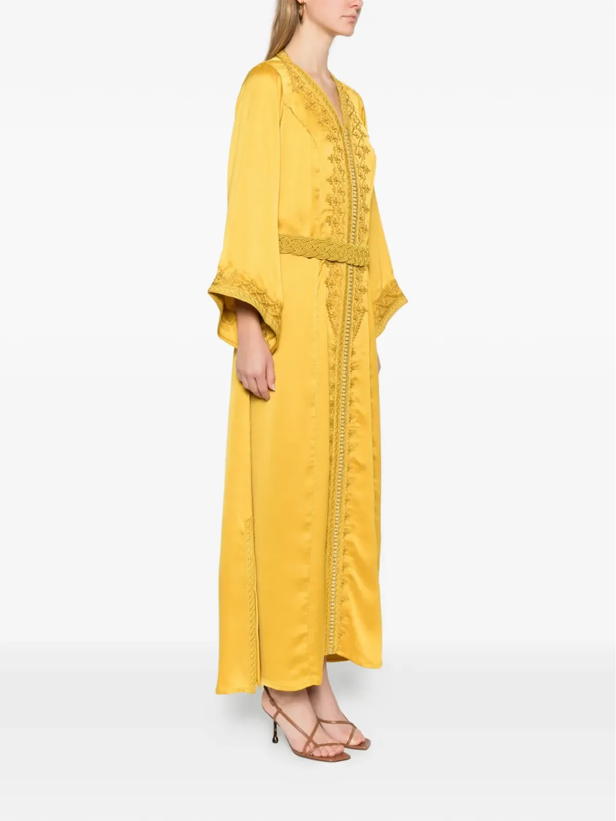 Reem Al Dhaheri 刺繍入りVネックミディカフタン - 画像3