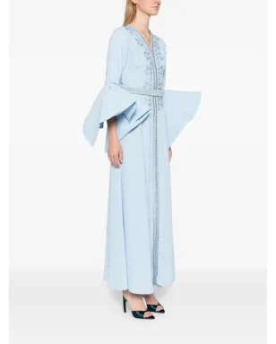 Reem Al Dhaheri フリル付き刺繍のマキシカフタン（ブルー） - サムネイル3