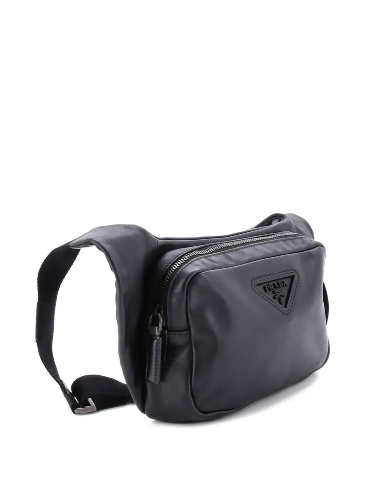 Prada ビンテージ Front Pocket Vitello Daino ベルトバッグ - ブラック - 画像3