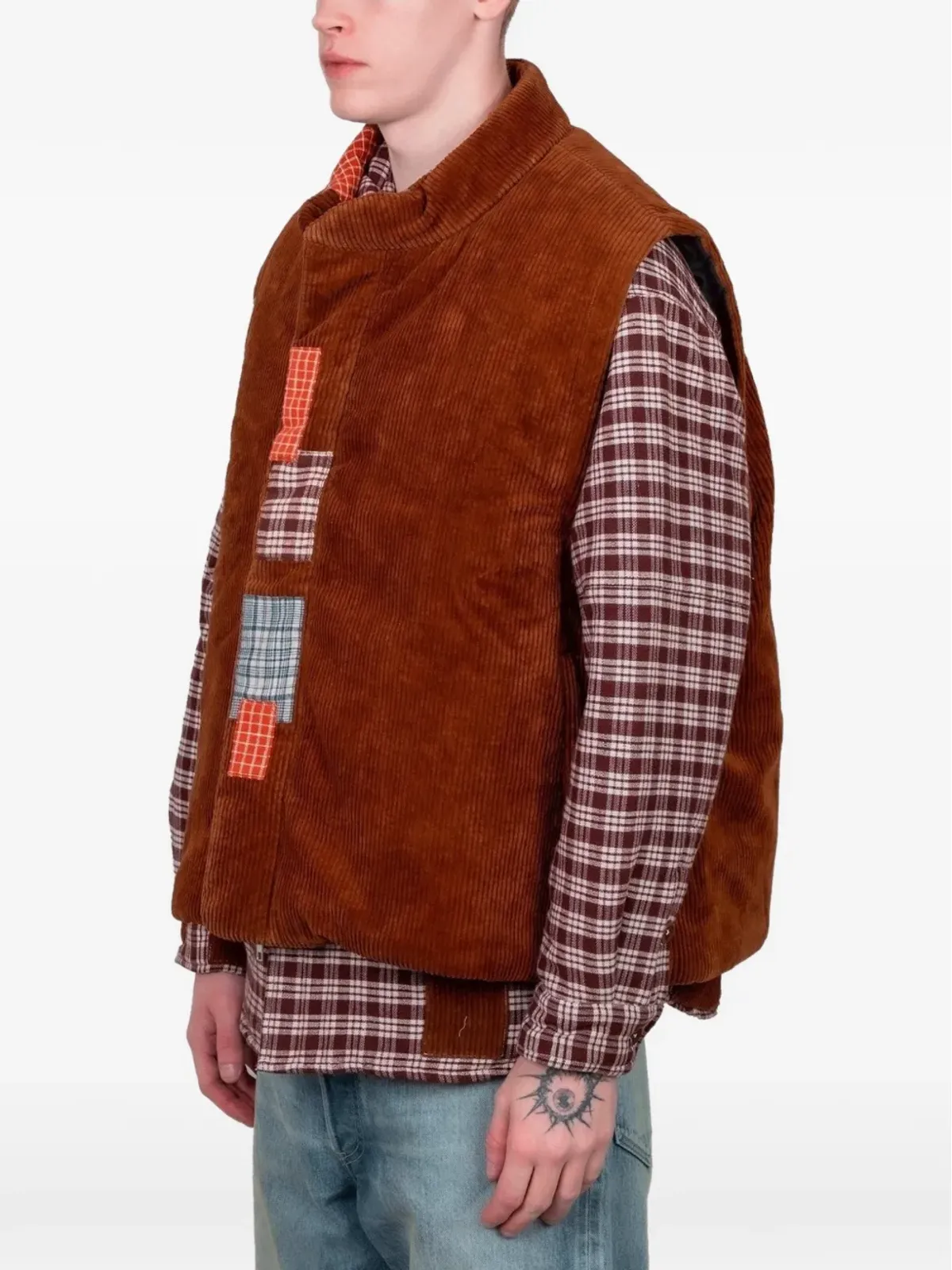 STORY mfg. Sahab cord patchwork gilet - 画像2