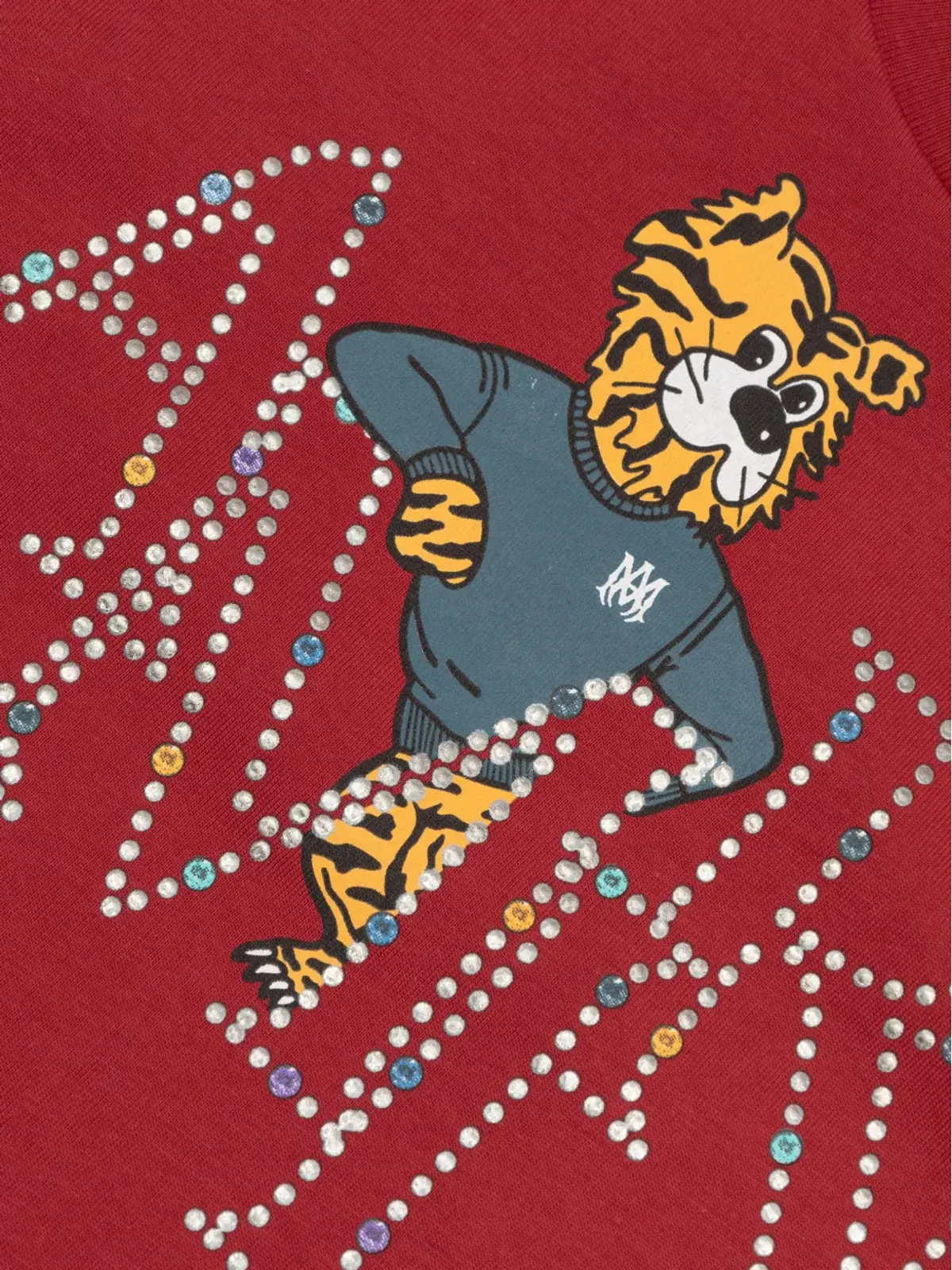 AMIRI KIDS ララインストーン グラフィック Tシャツ レッド - 画像4
