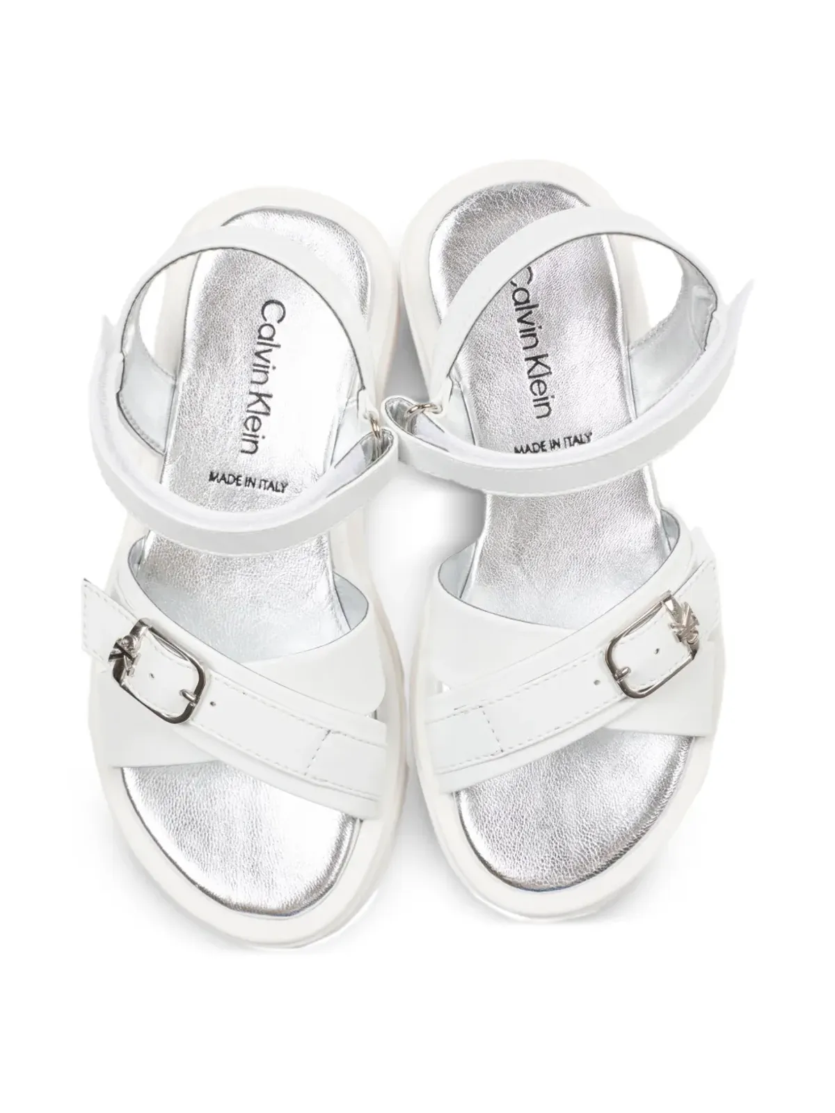 Calvin Klein Kids buckle-strap sandals - White - 画像4