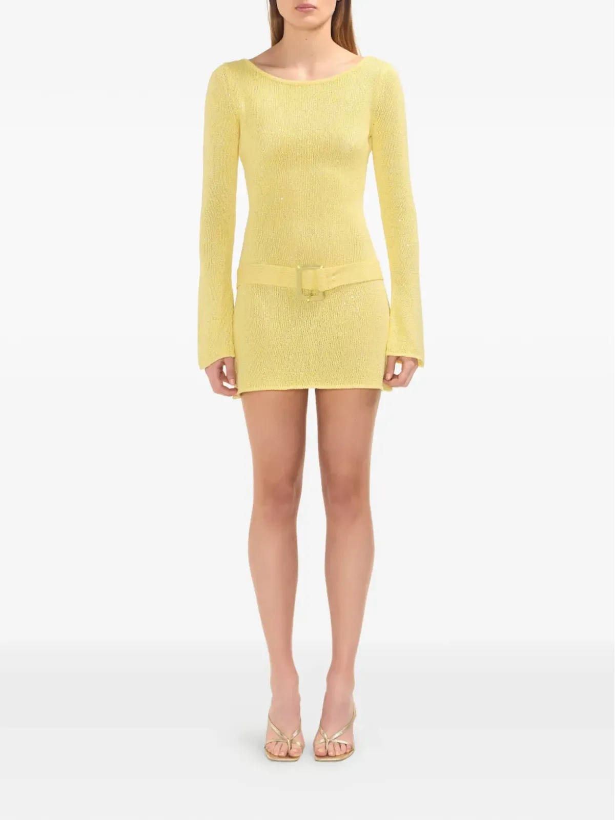 Asta Resort Maya belted-waist mini dress - Yellow - 画像2