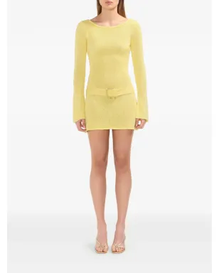 Asta Resort Maya belted-waist mini dress - Yellow - サムネイル2