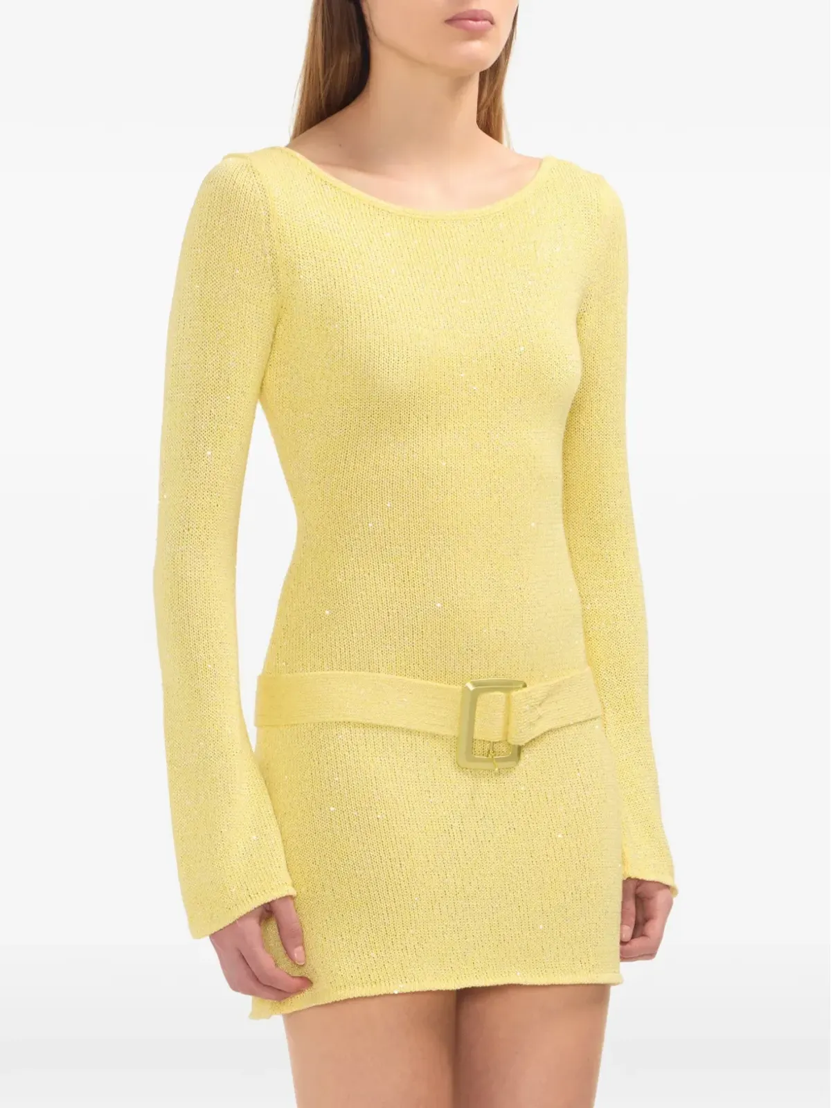 Asta Resort Maya belted-waist mini dress - Yellow - 画像4