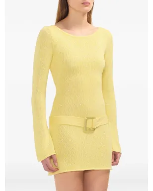 Asta Resort Maya belted-waist mini dress - Yellow - サムネイル4