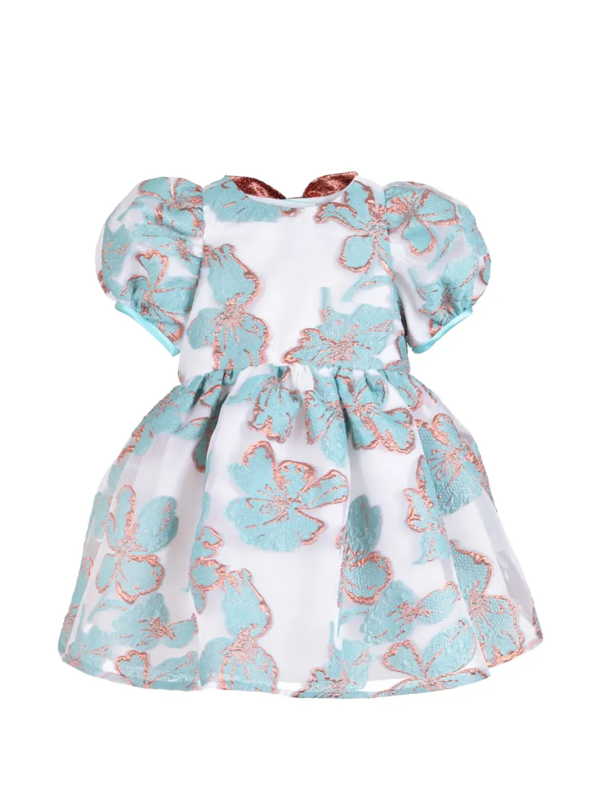 Hucklebones London 花柄ジャカード パフスリーブ ドレス - 画像1