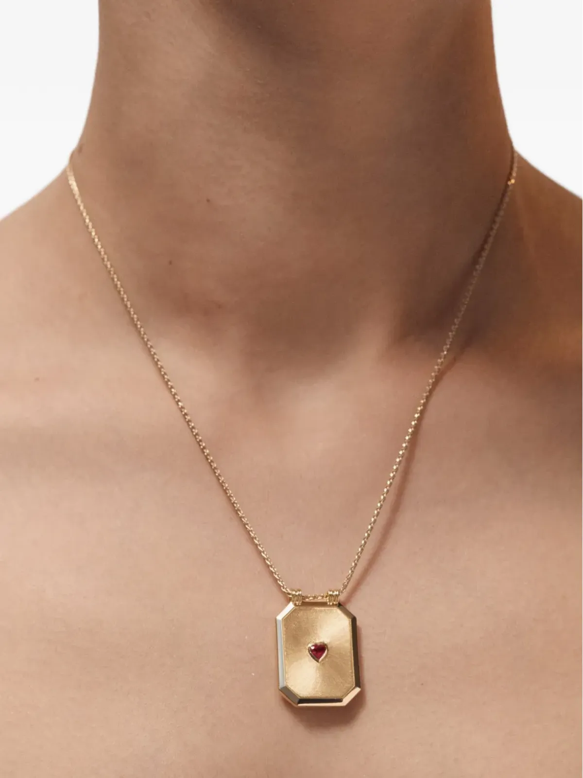 Marie Lichtenberg Scapular Love ruby chain necklace - Gold - 画像2