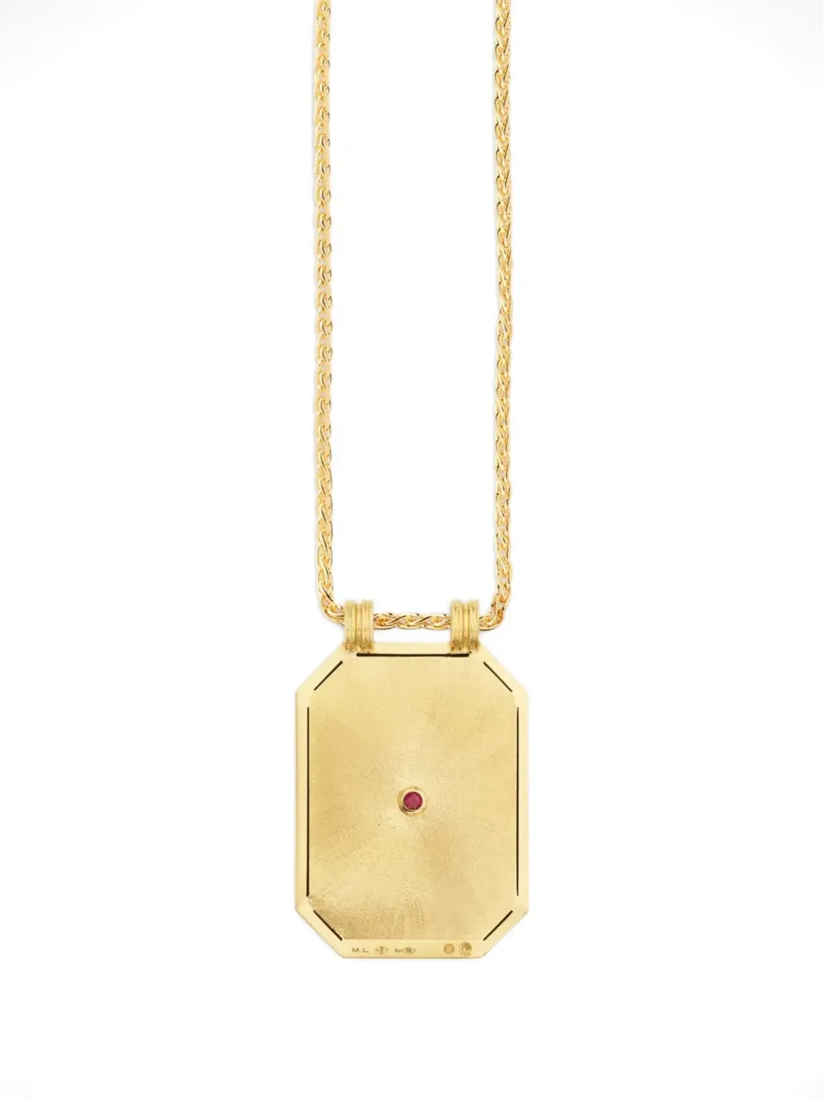 Marie Lichtenberg Scapular Love ruby chain necklace - Gold - 画像4