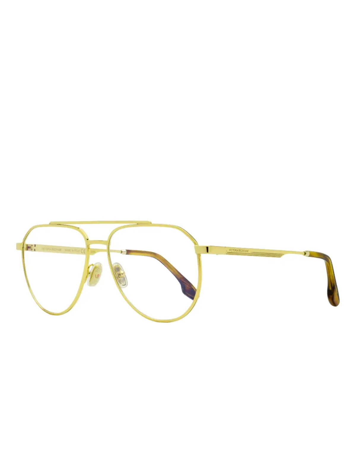 Victoria Beckham Eyewear ダブルブリッジ・パイロットメガネ - Gold - 画像2