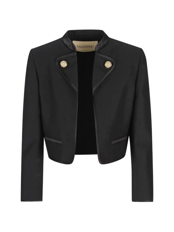 Valentino Garavani Valentino Garavani ボタン装飾クロップドジャケットの商品画像