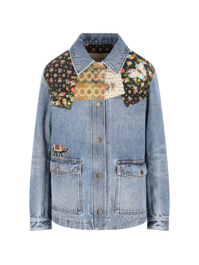 Valentino Garavani Valentino Garavani 花柄パッチデニムジャケットの商品画像