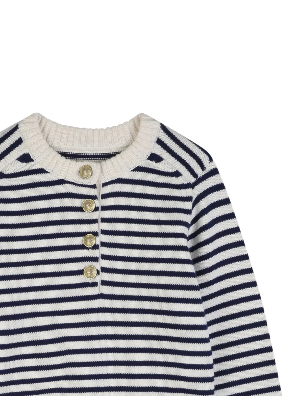 Zadig & Voltaire Kids ストライプ柄の半ボタンセーター - 画像3