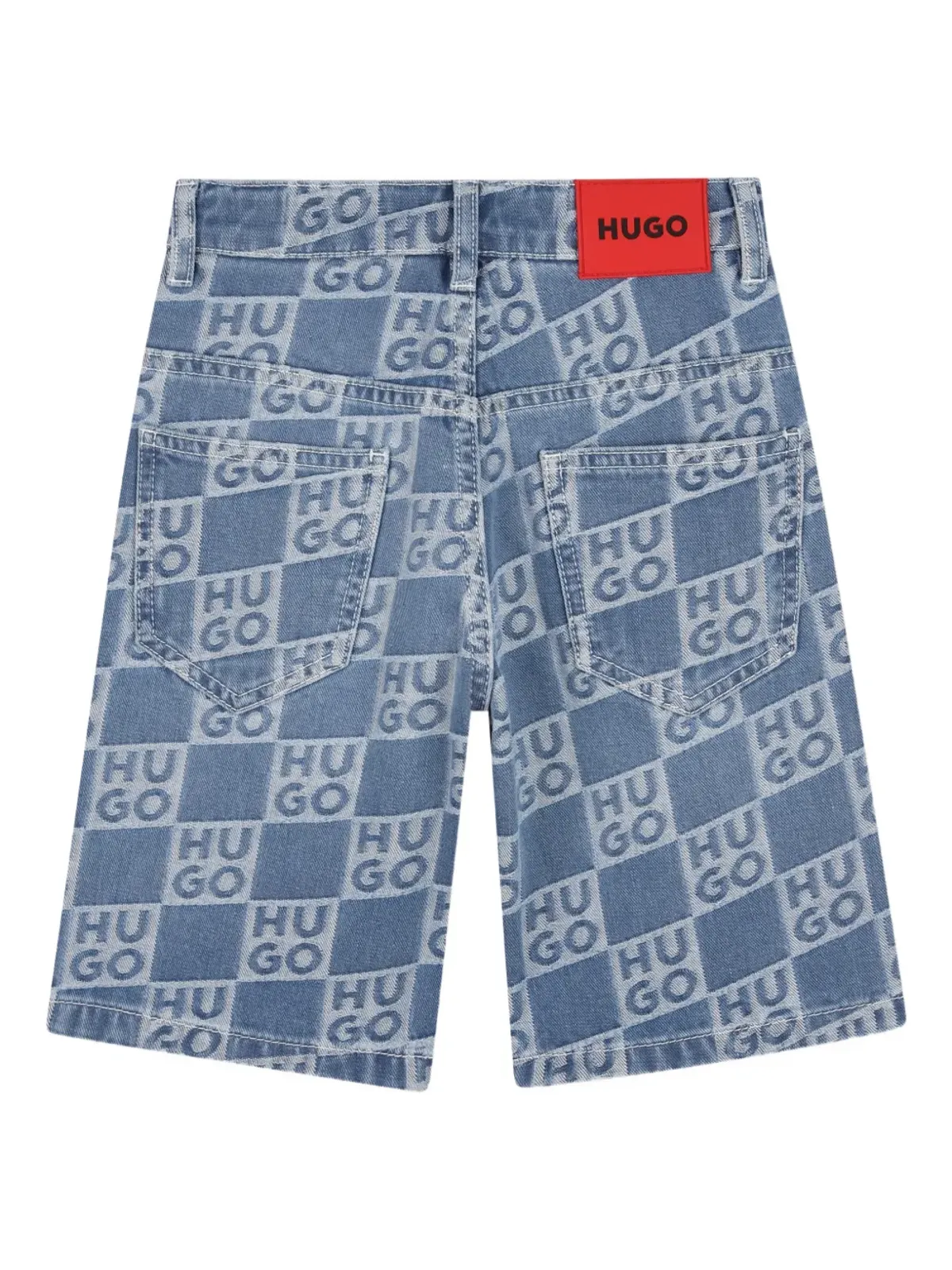 HUGO KIDS ロゴ柄デニムショーツ - 画像2