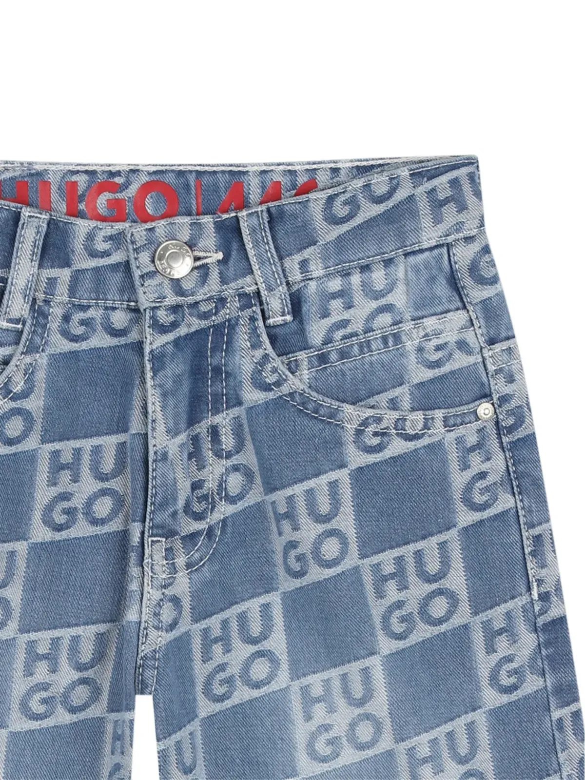HUGO KIDS ロゴ柄デニムショーツ - 画像3