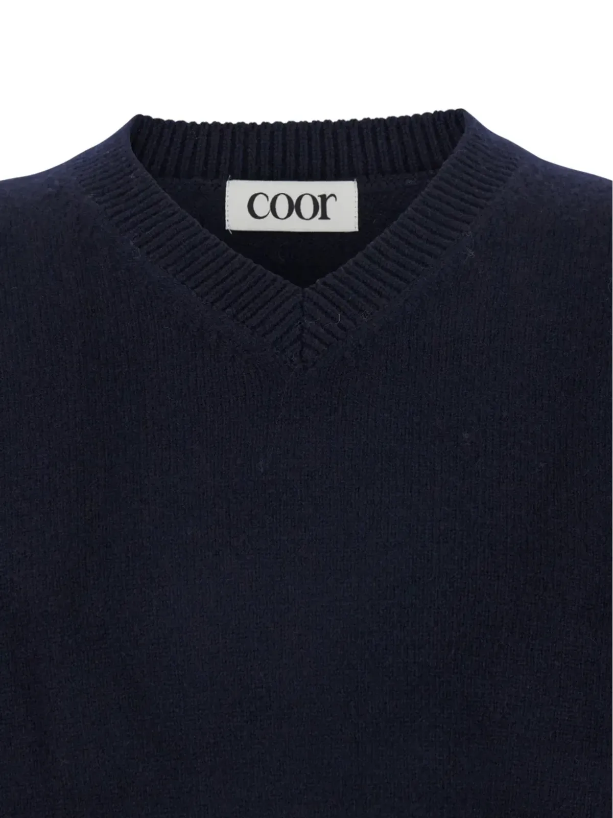 COOR Vネックリブニットセーター - 画像3