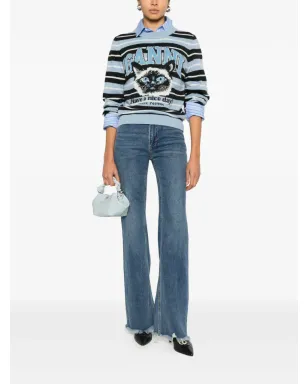 alice + olivia Delancey フリンジ裾 ブーツカットジーンズ - ブルー - サムネイル2