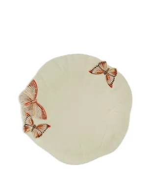 Bordallo Pinheiro x Claudia Schiffer Cloudy Butterflies plate - 雲の蝶が描かれた葉形プレート - サムネイル2