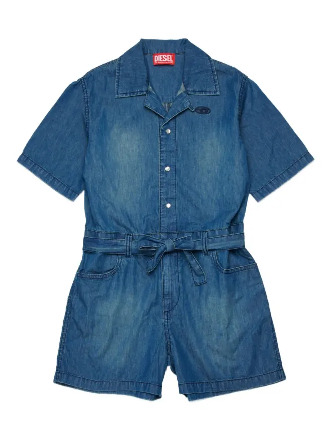 Diesel Kids Diesel Kids Jrapp 刺繍ロゴ ベルト付き ジャンプスーツ - ブルーの商品画像