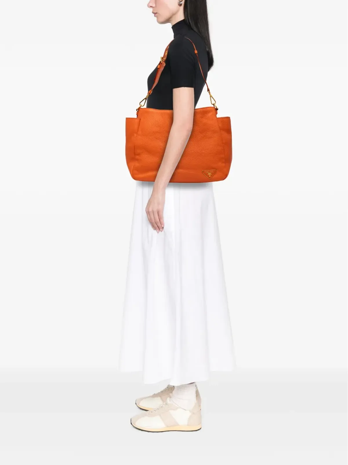 Prada ビンテージ サイドポケット付きショルダーバッグ - オレンジ - 画像2