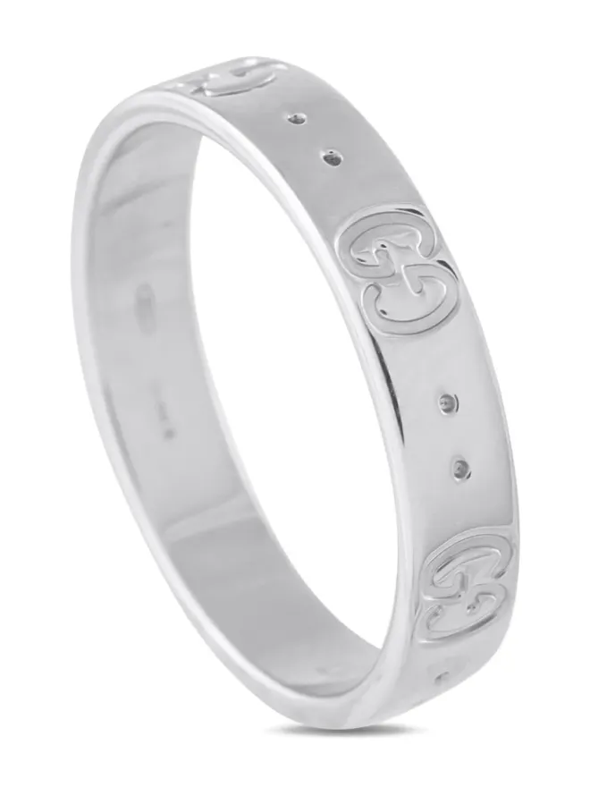 Gucci Pre-Owned Gucci ビンテージ 18Kホワイトゴールド アイコンリング - シルバーの商品画像
