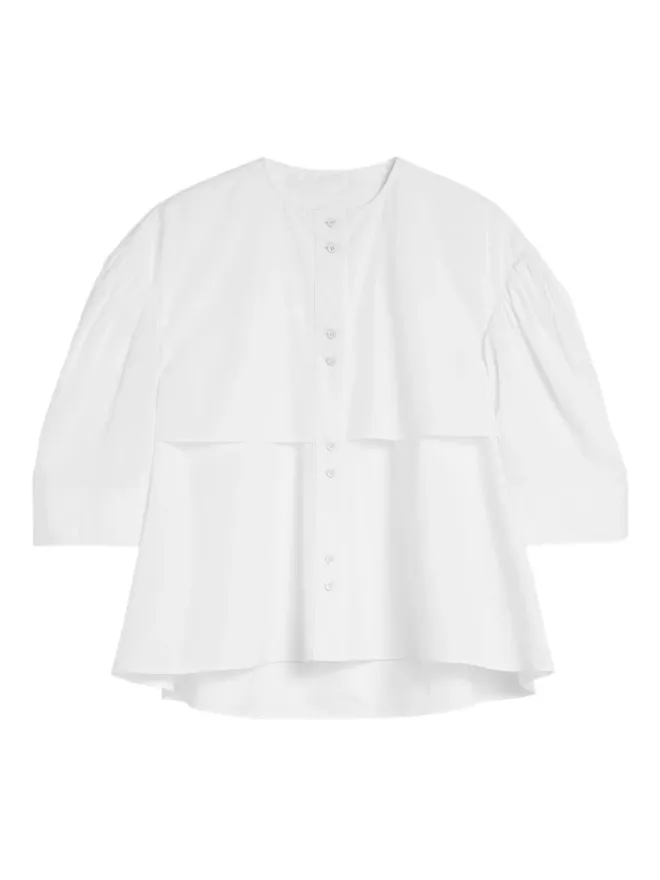 Jil Sander Jil Sander ギャザー入り半袖ポプリンシャツの商品画像