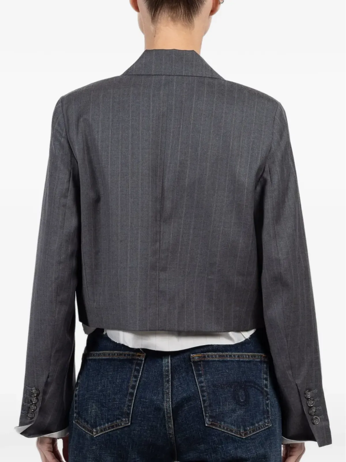 WE-AR4 ザ・カクテル ピンストライプ柄 クロップドジャケット - 画像4