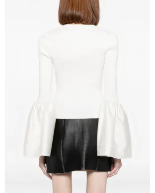 Cynthia Rowley フレアスリーブトップ - White - サムネイル4