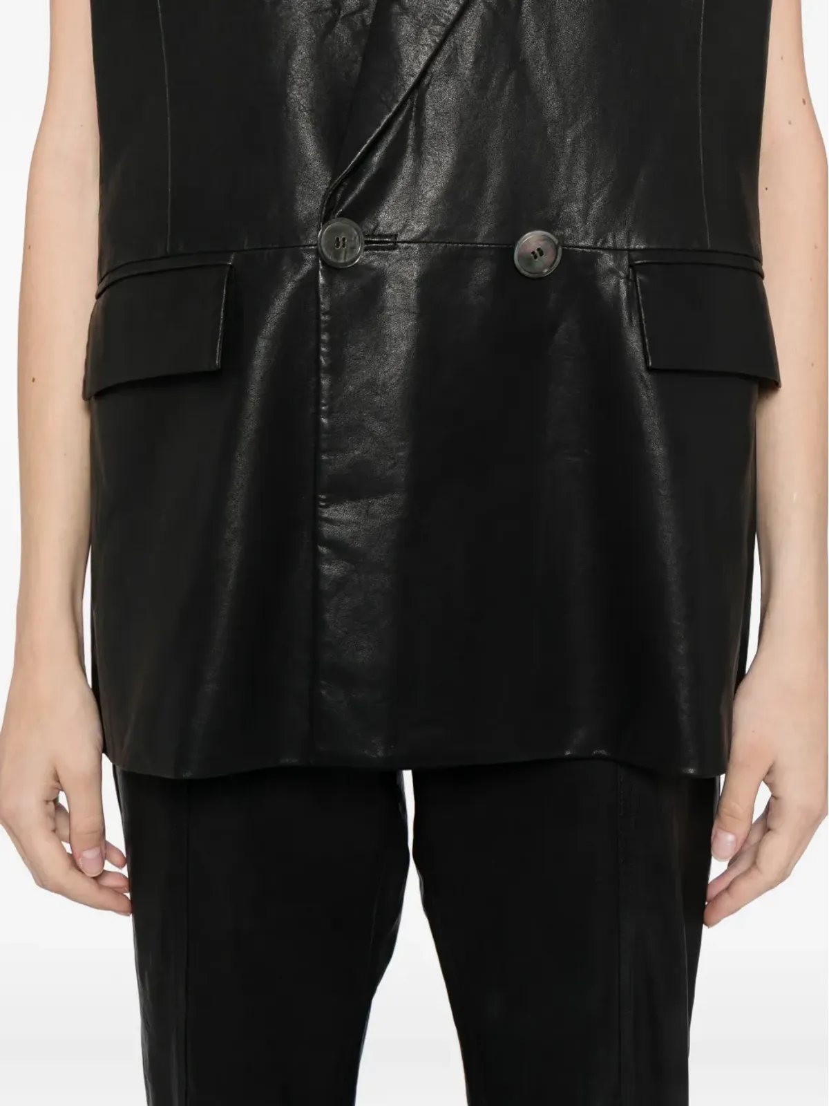 Cynthia Rowley レザー ウエストコート - 画像5