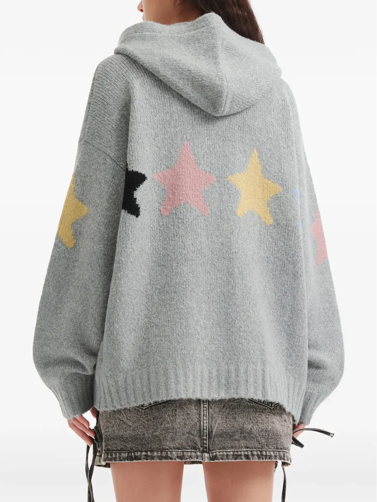 Mini Cream 星柄フード付きジップカーディガン - Grey - 画像4